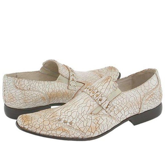 IMPULSE WHITE CRACKED LEATHER LOAFERS (Size 12) NEW RARE! main image 6
